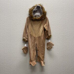 Cuddly Lion Halloween Costume Infant 12-24 Months Gloves Hat Faux Fur Snaps